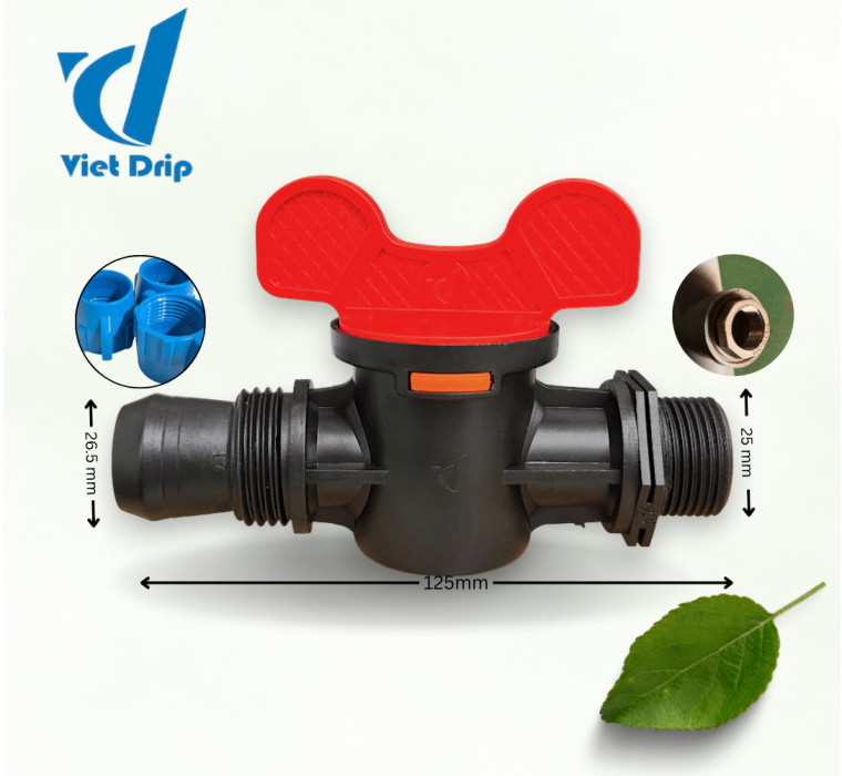 VAN NỐI ỐNG XẸP REN Ø27