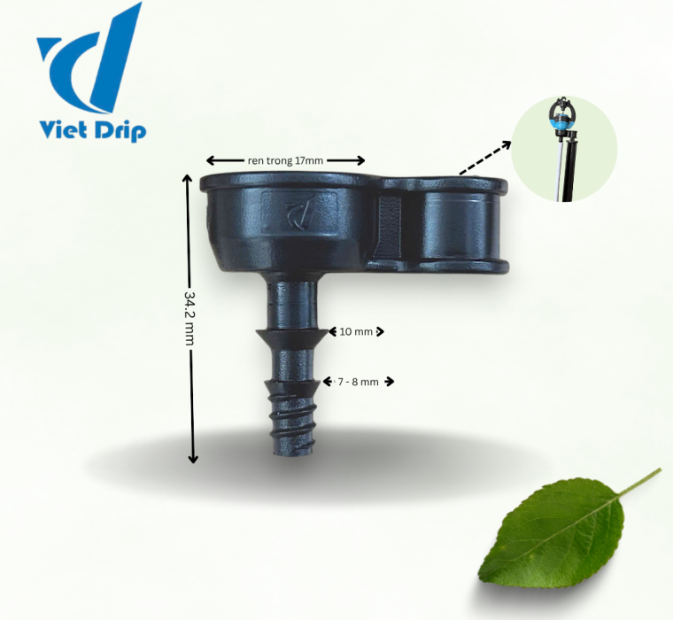 KHỚP NỐI BÉC REN 17MM GẮN ỐNG PE7/8/10
