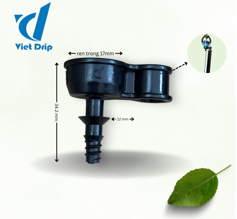KHỚP NỐI BÉC REN 17MM GẮN ỐNG PE12