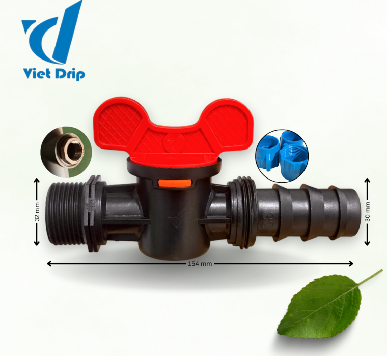 VAN NỐI ỐNG LDPE 32 REN 34