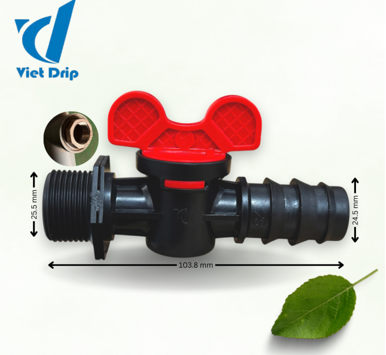 VAN NỐI ỐNG LDPE 25 REN 27 NHỎ