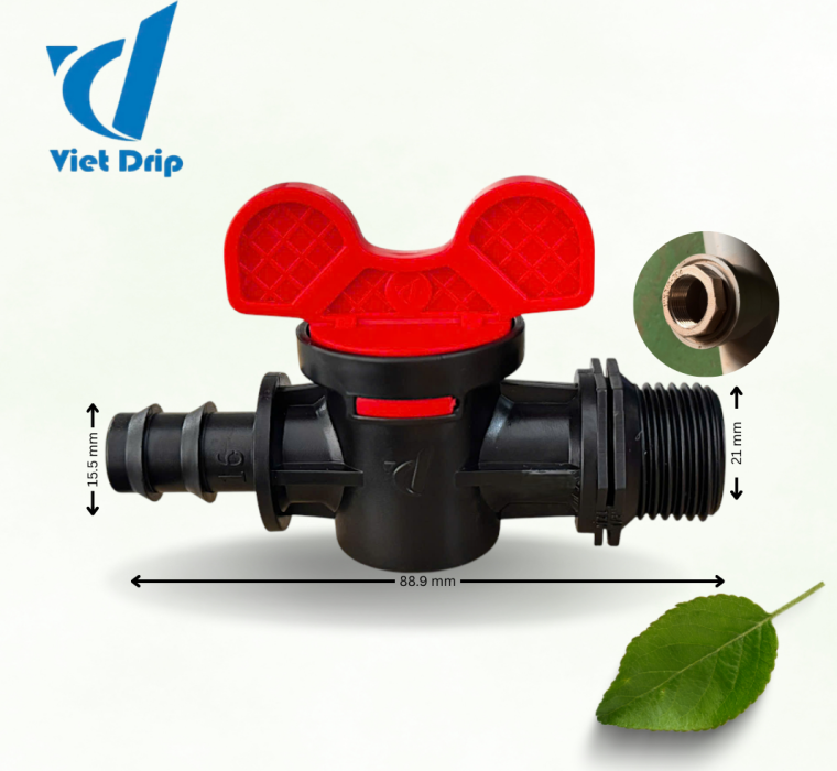 VAN NỐI ỐNG LDPE 16 REN 21
