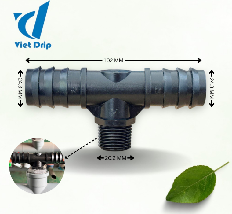 TÊ ỐNG LDPE 25 REN 21