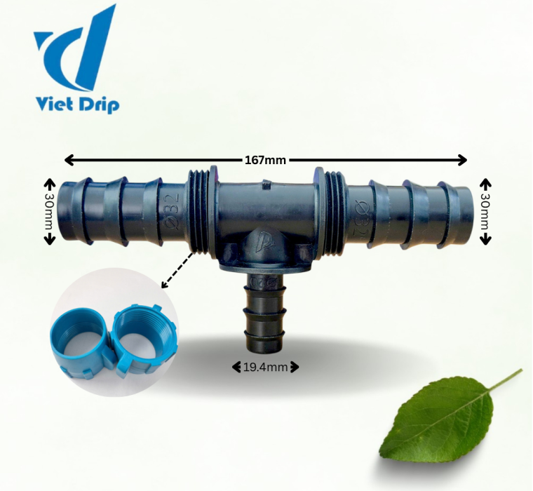 TÊ GIẢM ỐNG LDPE 32MM RA 20MM