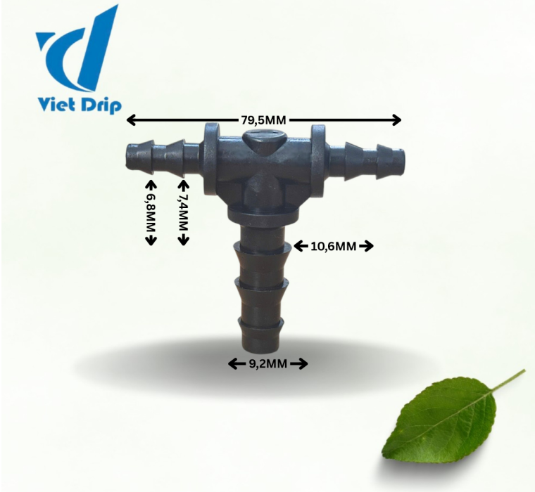 TÊ GIẢM ỐNG LDPE 10/12MM RA 7/8MM 2 ĐẦU