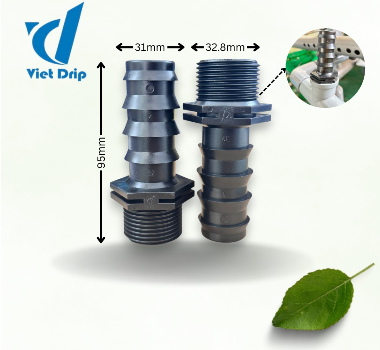 KHỞI THỦY ỐNG LDPE 32MM REN NGOÀI 34MM