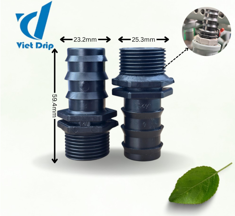 KHỞI THỦY ỐNG LDPE 25MM REN NGOÀI 27MM