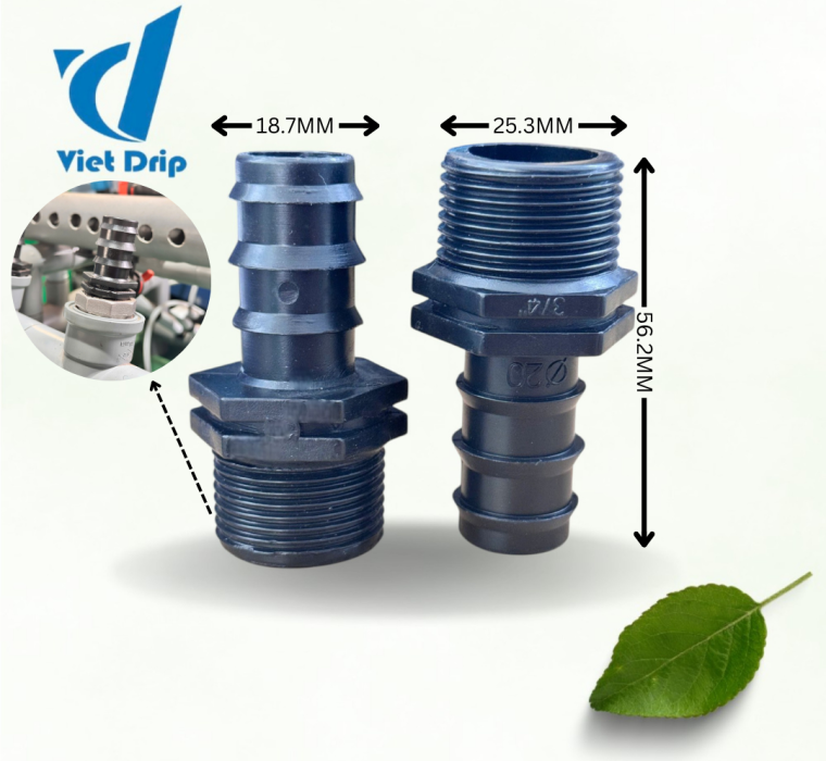KHỞI THỦY ỐNG LDPE 20MM REN NGOÀI 27MM
