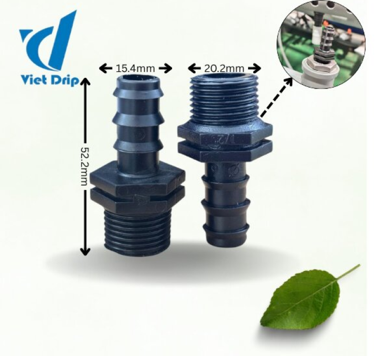 KHỞI THỦY ỐNG LDPE 16MM REN NGOÀI 21MM